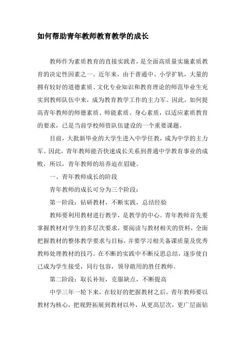如何帮助青年教师教育教学的成长-精选作文