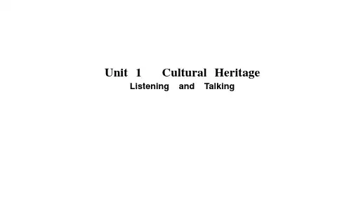 人教版高一英语-必修第二册-Unit-1-Listening-and-Talking-ppt课件