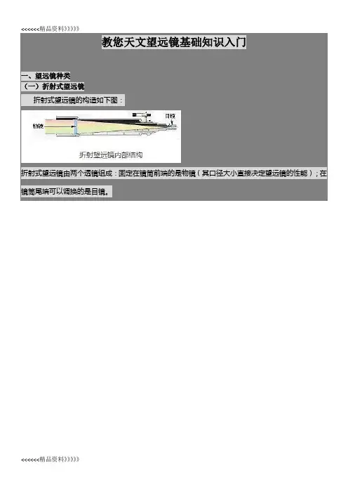 教您天文望远镜基础知识入门知识讲解