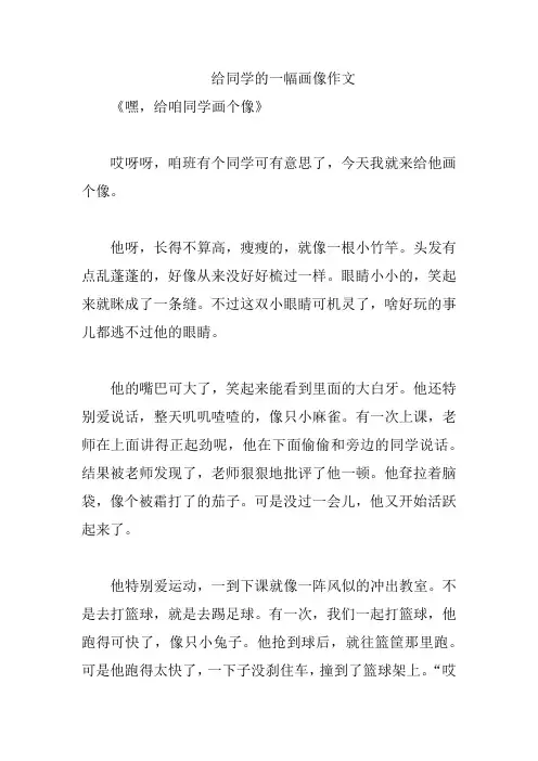 给同学的一幅画像作文