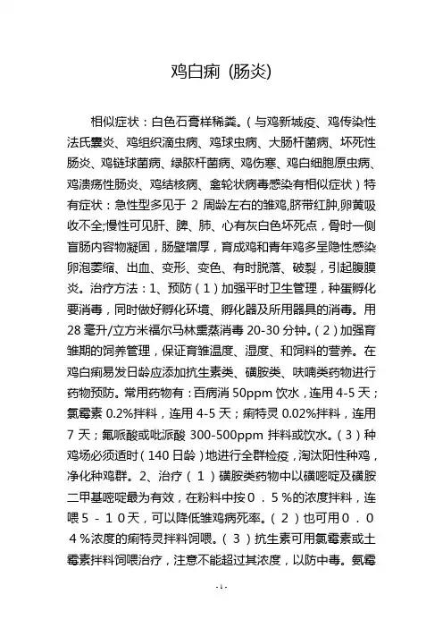 鸡白痢 (肠炎)