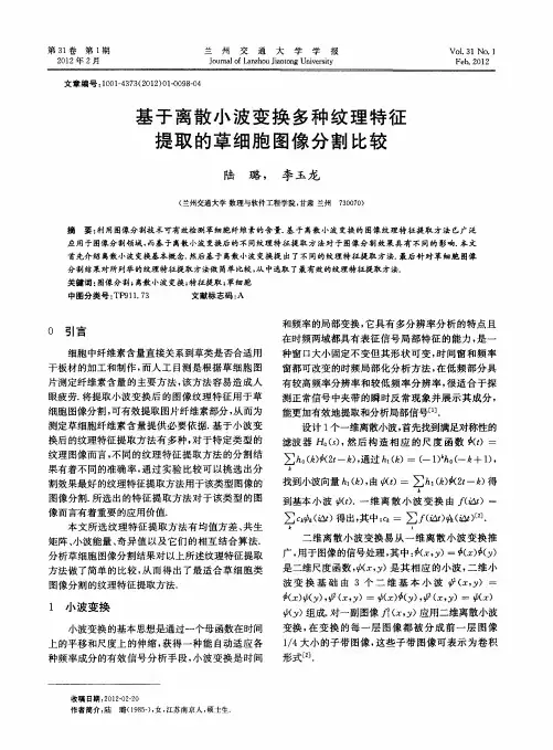 基于离散小波变换多种纹理特征提取的草细胞图像分割比较