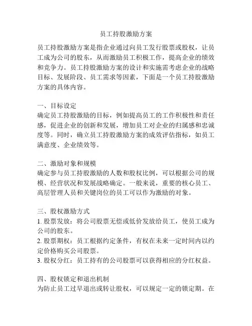 员工持股激励方案