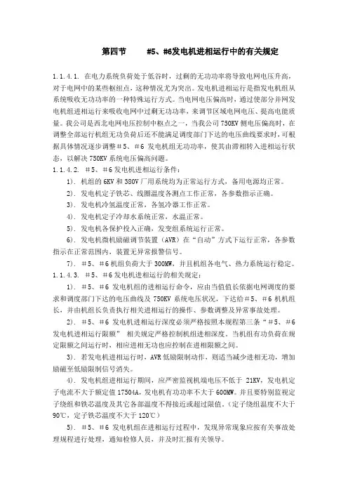 #5、#6进相运行规程