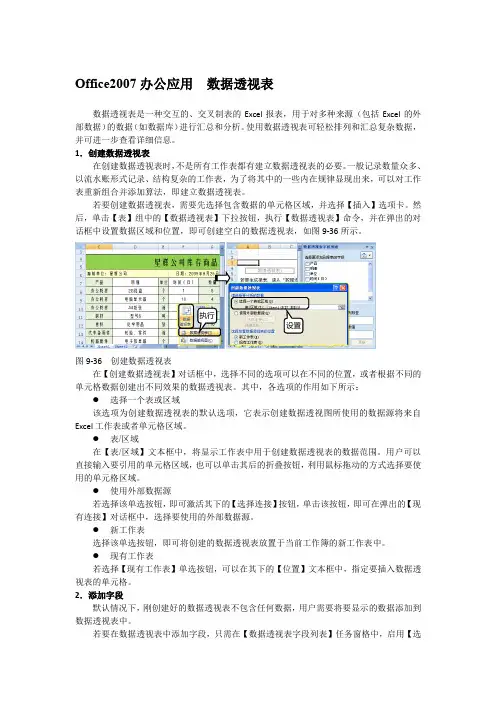 Office2007办公应用  数据透视表