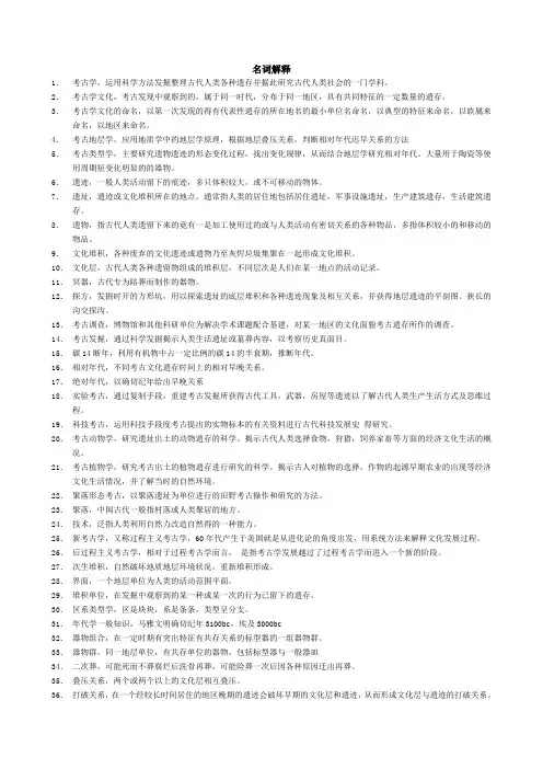 考古学导论复习