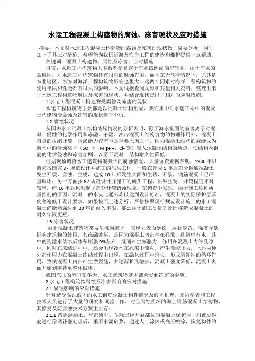 水运工程混凝土构建物的腐蚀、冻害现状及应对措施