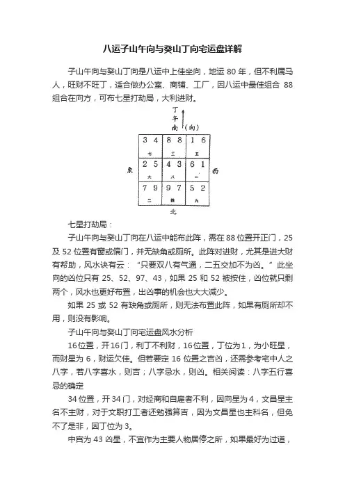 八运子山午向与癸山丁向宅运盘详解