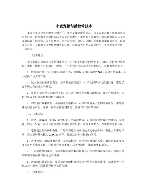 小麦宽幅匀播栽培技术