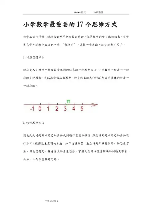 小学数学最重要的17个思维方式