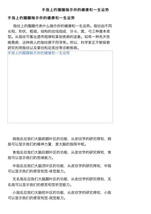 手指上的圈圈暗示你的健康和一生运势