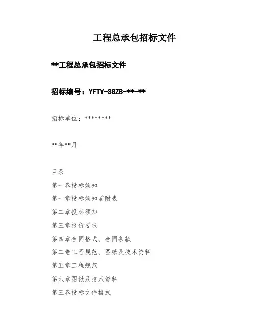 工程总承包招标文件