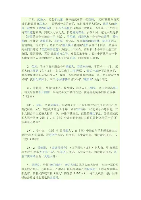 龙虎风云会武功排名-推荐下载