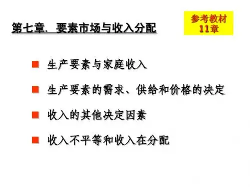 经济学导论-7要素市场与收入分配