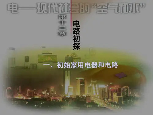 苏科版物理九年级上册13.1初识家用电器和电路 (共37张PPT)