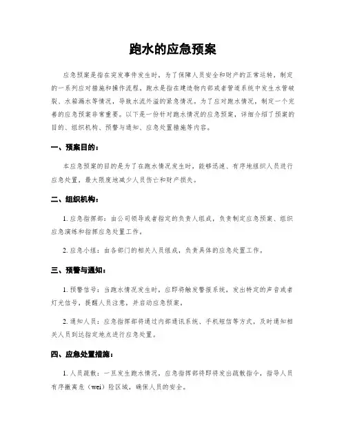 跑水的应急预案