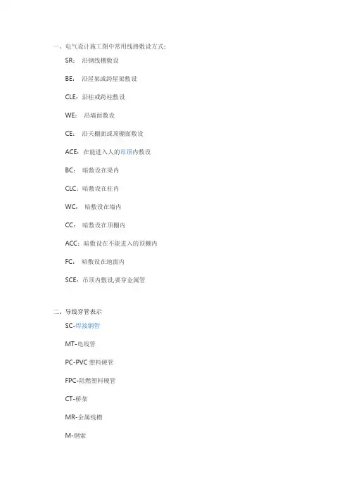 电气设备常用英文缩写表示 BC