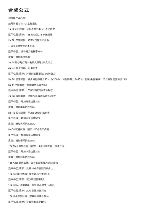 合成公式——精选推荐