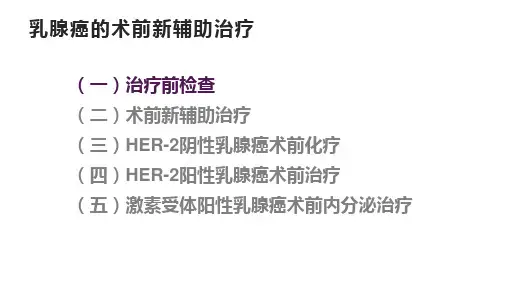 乳腺癌术前新辅助治疗