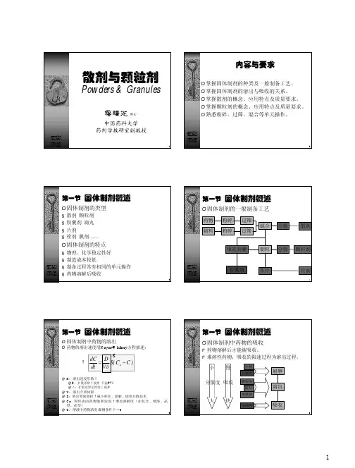 药剂学讲义  07-1散剂与颗粒剂