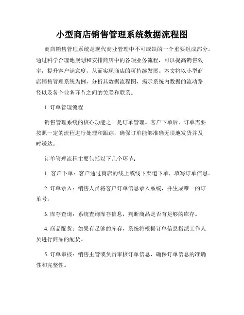 小型商店销售管理系统数据流程图