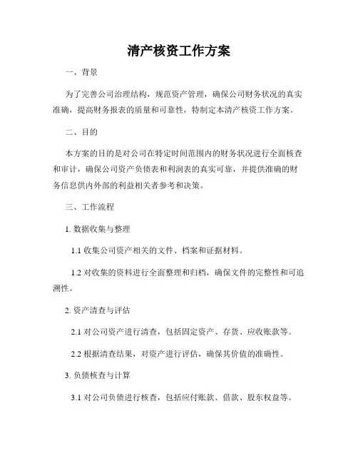清产核资工作方案