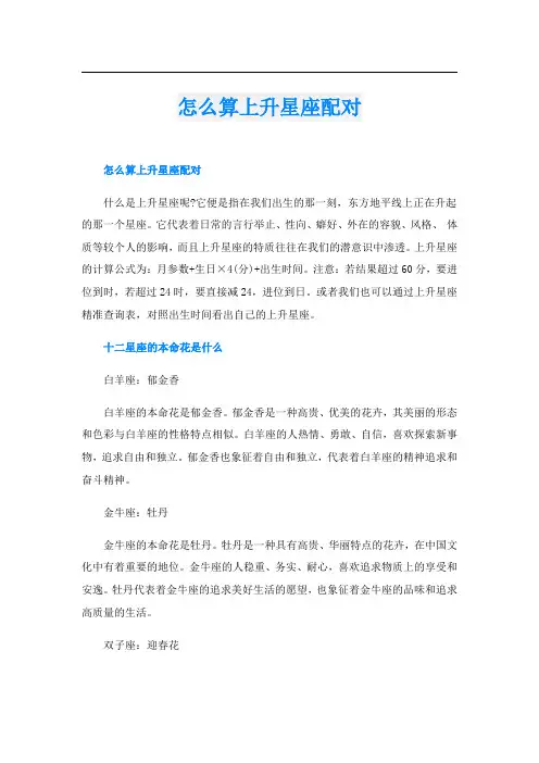怎么算上升星座配对