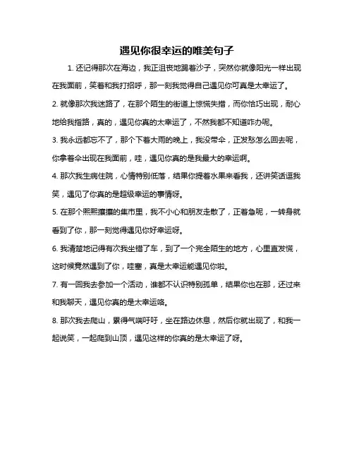遇见你很幸运的唯美句子