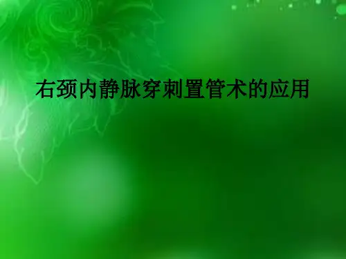 右颈内静脉穿刺置管术的应用