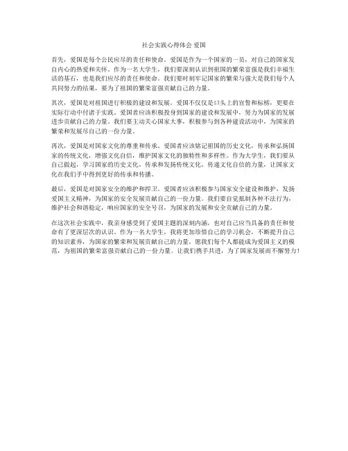 社会实践心得体会 爱国