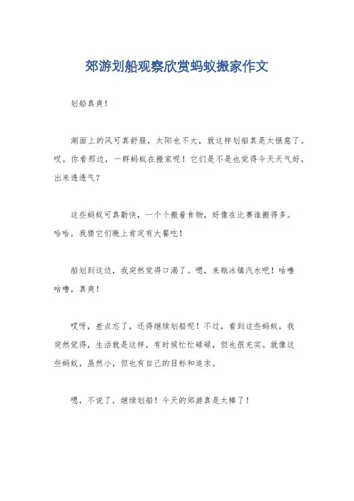 郊游划船观察欣赏蚂蚁搬家作文