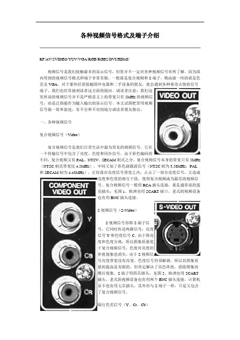视频信号基础常识