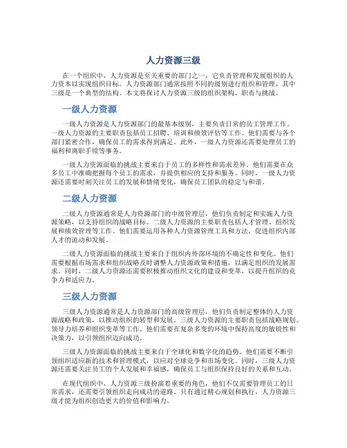 人力资源三级