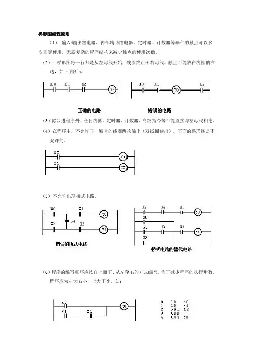 梯形图编程原则