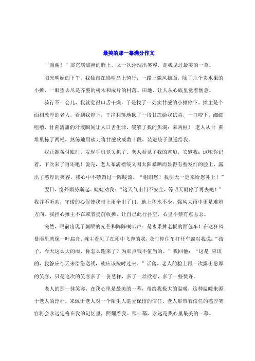 最美的那一幕满分作文
