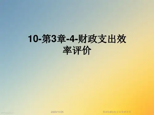 第3章4财政支出效率评价