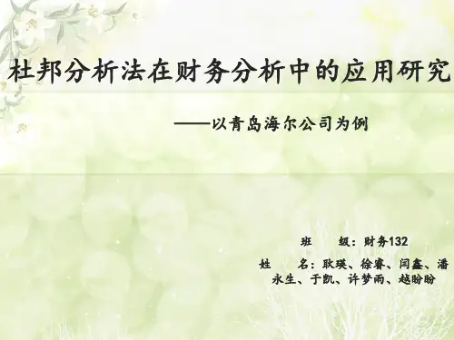 杜邦分析——海尔