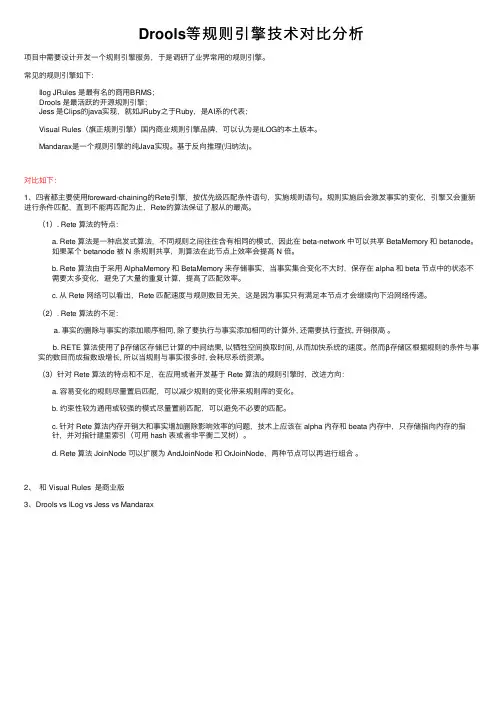 Drools等规则引擎技术对比分析