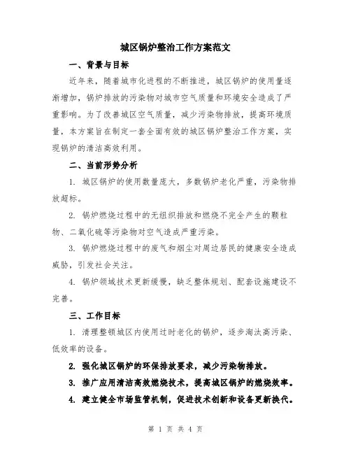 城区锅炉整治工作方案范文