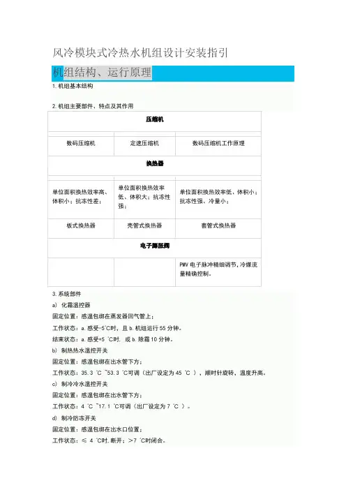 风冷模块式冷热水机组设计安装指引