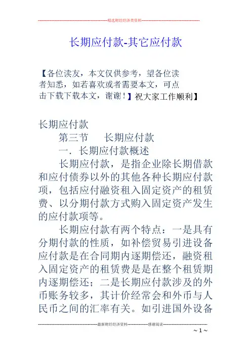 长期应付款-其它应付款