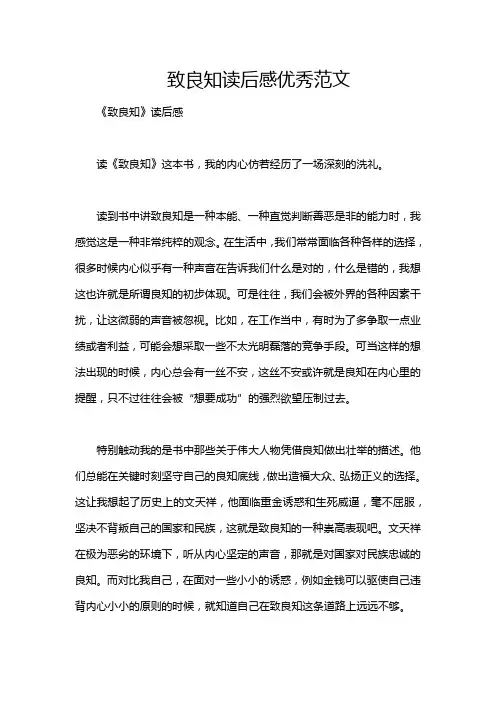 致良知读后感优秀范文