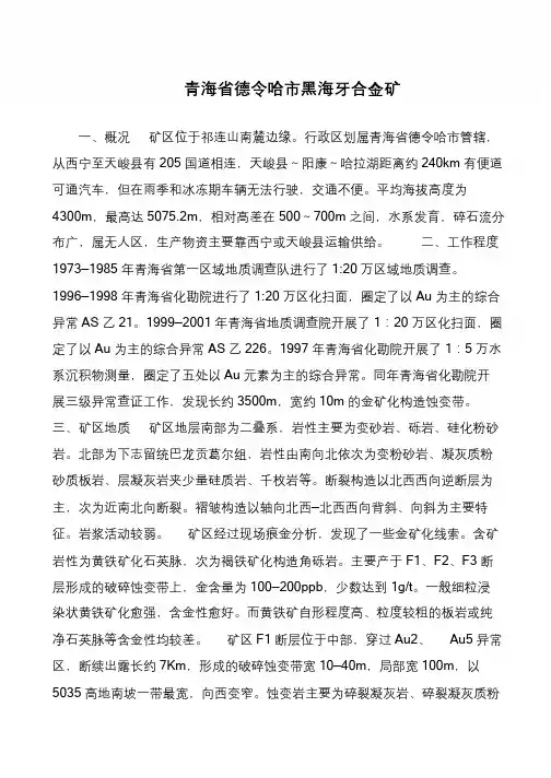 青海省德令哈市黑海牙合金矿