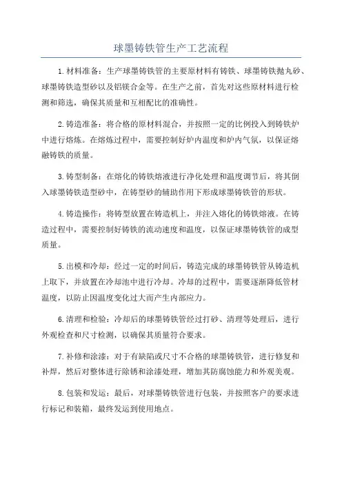 球墨铸铁管生产工艺流程
