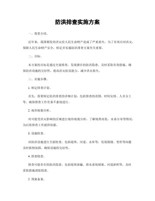 防洪排查实施方案