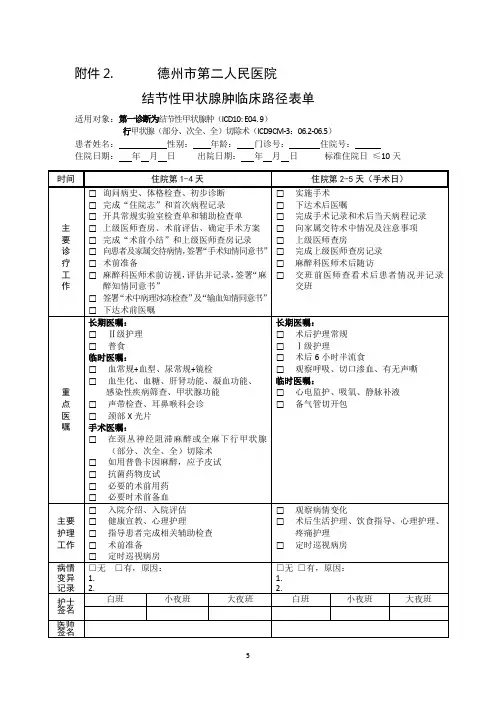 临床路径单病种的文件