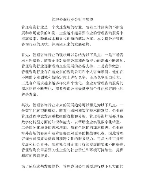 管理咨询行业分析与展望