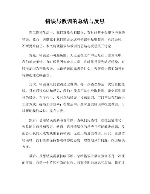 错误与教训的总结与反思