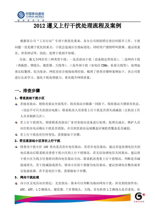 2012上行干扰处理流程及案例