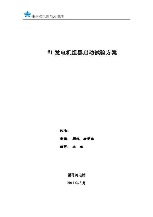 发电机组黑启动试验方案